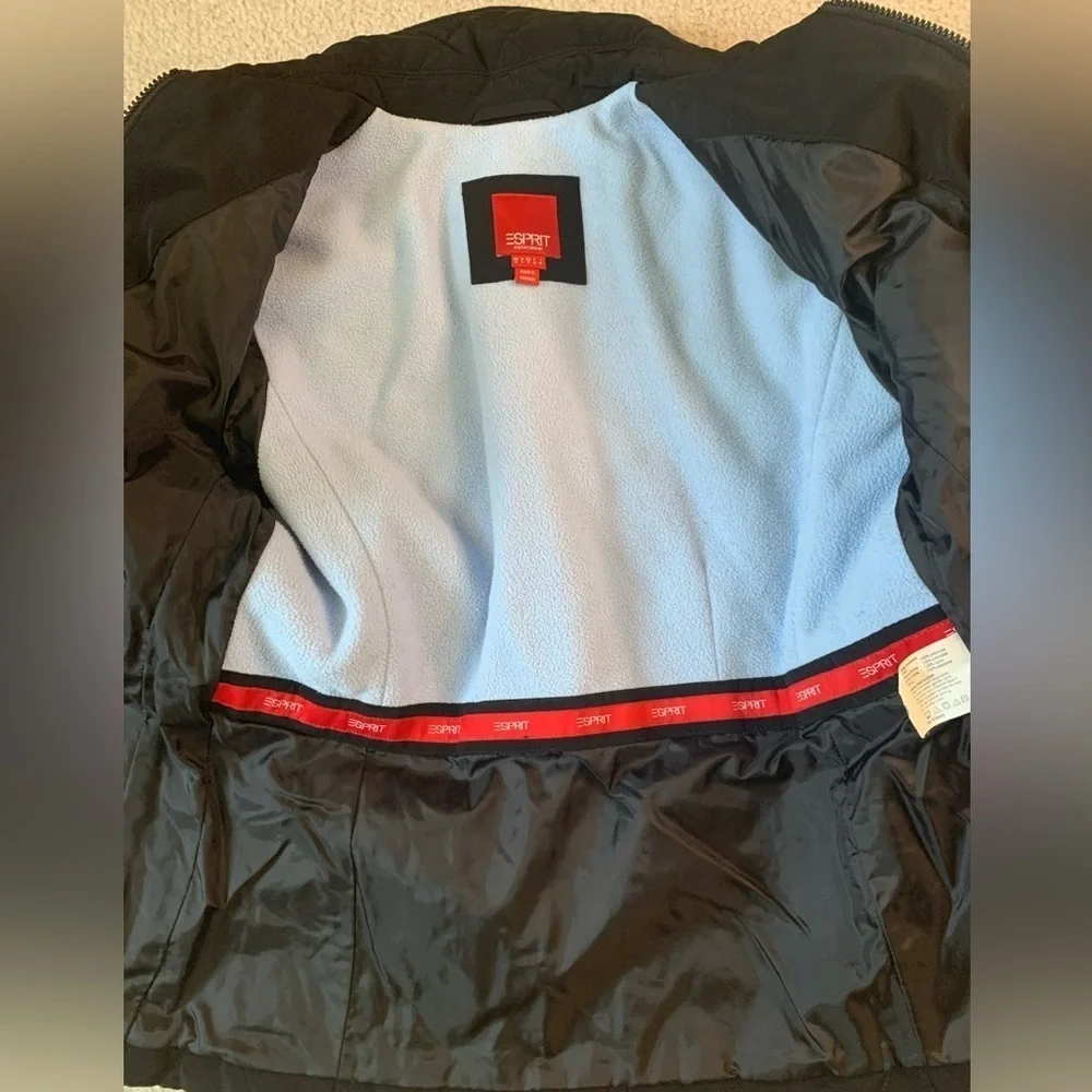 Vintage Esprit Quilted‎ Coat Jacket Women Small Black
